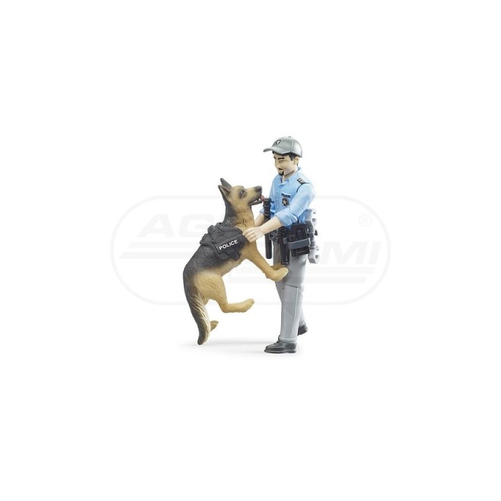 Figurka policjanta z psem i ekwipunkiem Bruder 62150 BR62150 BRUDER