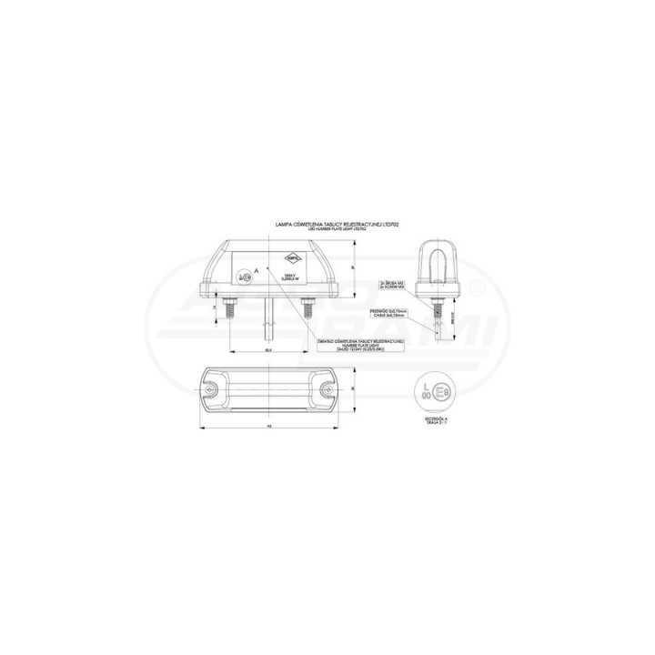 Lampa oświetlenia tablicy LTD 702 HORPOL