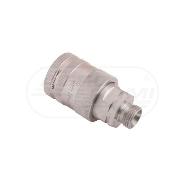 Szybkozłącze hydrauliczne gniazdo z eliminatorem ciśnienia M18x1,5 gwint zewnętrzny EURO