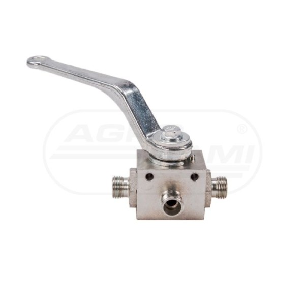 Zawór kulowy hydrauliczny 3-drogowy 32 M14x1,5 08L z otworami mocującymi 500 bar