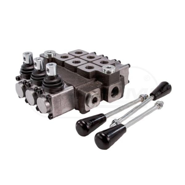 Rozdzielacz hydrauliczny 3-sekcyjny max przepływ 40L z zatrzaskiem
