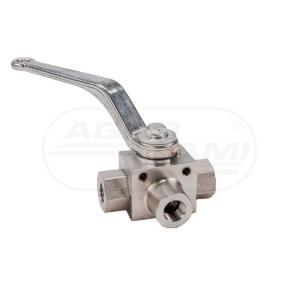Zawór kulowy hydrauliczny 3-drogowy 32-14BSP z otworami mocującymi 500 bar