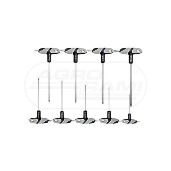 Komplet kluczy trzpieniowych TORX z uchwytem 9-częściowy YT-05615 YATO