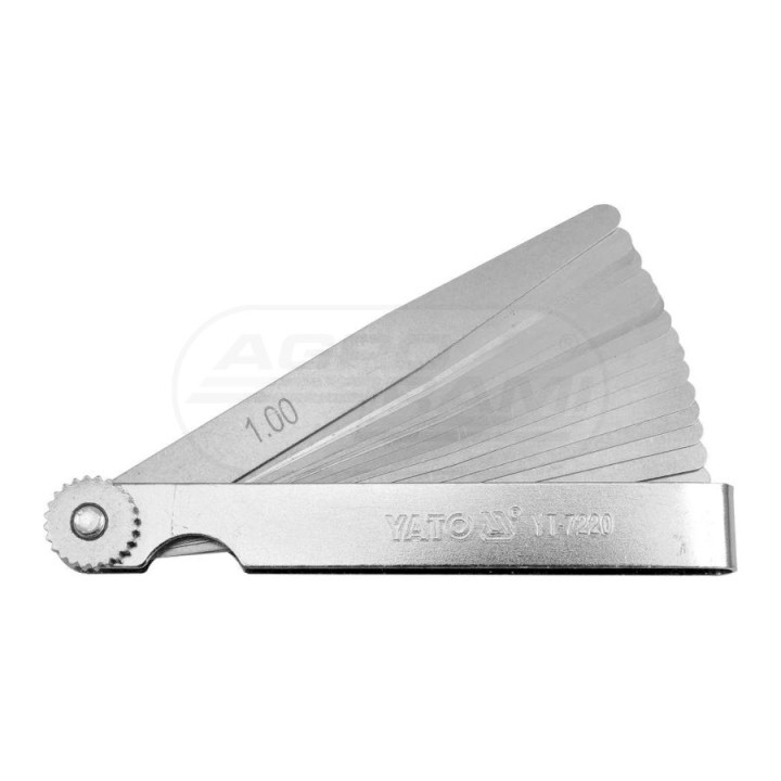 Szczelinomierz 17 listków YATO 100 mm 0,02-1 mm YT7220