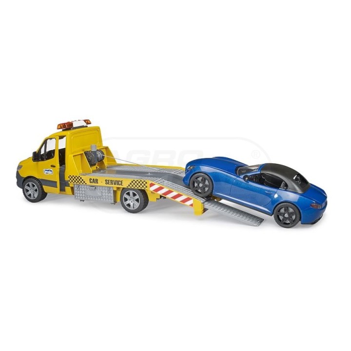 Mercedes Sprinter pomoc drogowa z samochodem i modułem świetlno-dźwiękowym Bruder 02675 BR02675 BRUDER