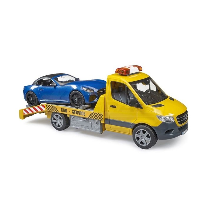 Mercedes Sprinter pomoc drogowa z samochodem i modułem świetlno-dźwiękowym Bruder 02675 BR02675 BRUDER