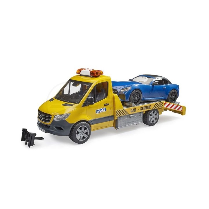 Mercedes Sprinter pomoc drogowa z samochodem i modułem świetlno-dźwiękowym Bruder 02675 BR02675 BRUDER