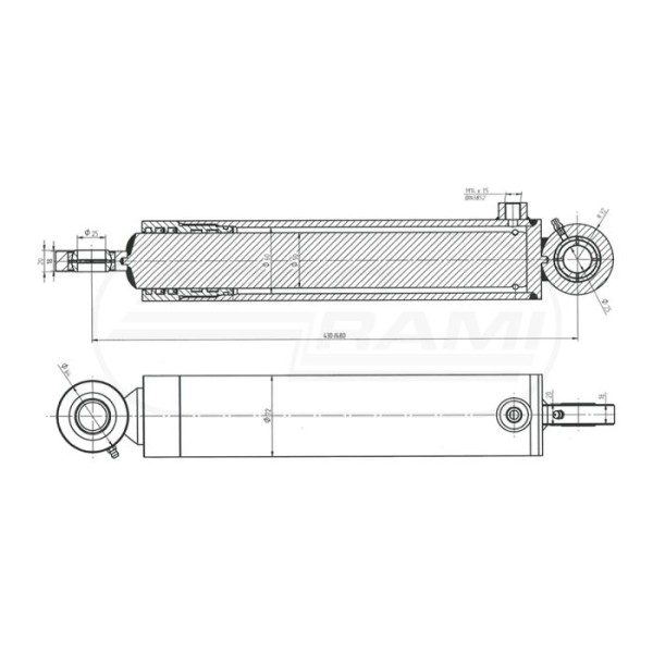 Cylinder hydrauliczny 1 WYJŚCIE