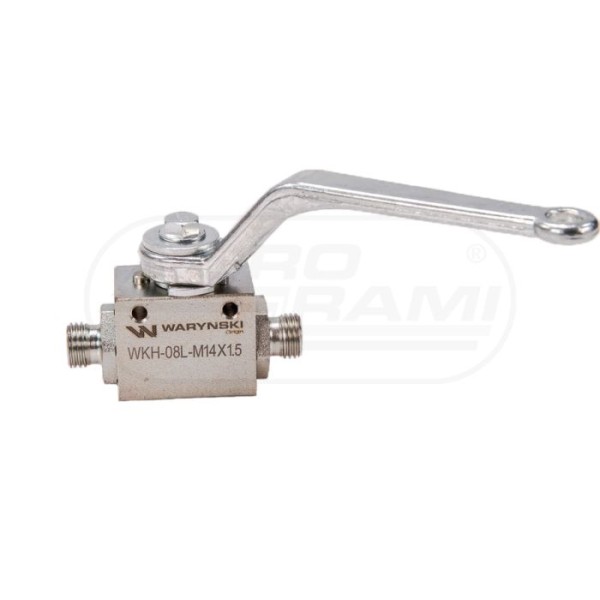 Zawór kulowy hydrauliczny 2-drogowy 22 M14x1,5 08L z otworami mocującymi 500 bar