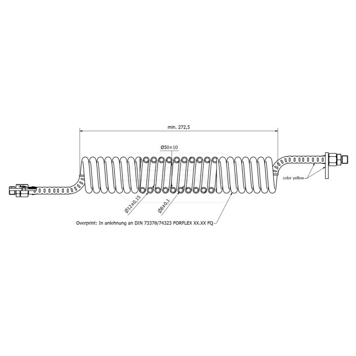 Przewód spiralny PU-M16x1,5 / 4,5m (żółty ) H193264505001 PHILLIPS