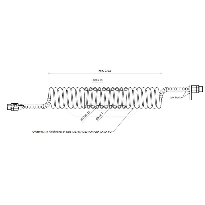 Przewód spiralny PU-M22x1,5 / 4,5m (czarny ) H193044505003 PHILLIPS
