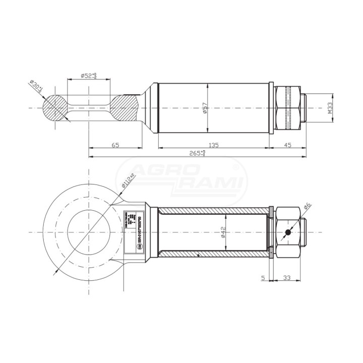 Ucho pociągowe D50-B.T30.M33 PRODUKT POLSKI