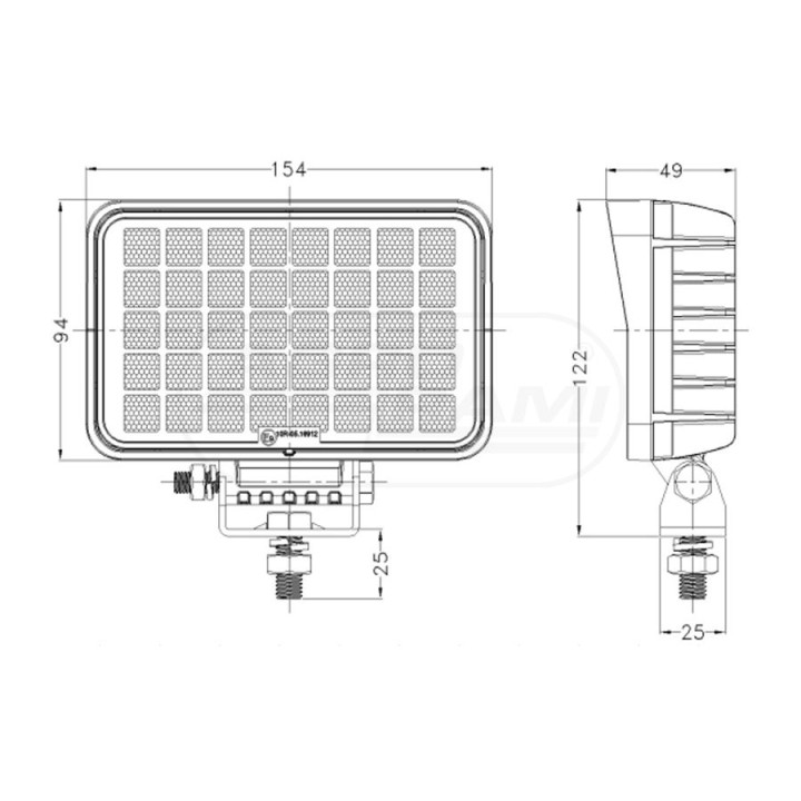 Lampa Robocza OSRAM z 40LED, prostokątna,rozproszona 10-30V TT TECHNOLOGY TT.13340 TT13340