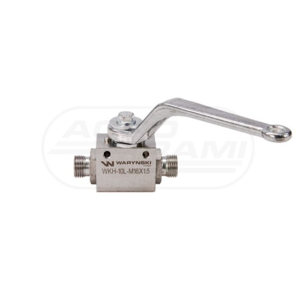 Zawór kulowy hydrauliczny 2-drogowy 22 M16x1,5 10L z otworami mocującymi 500 bar