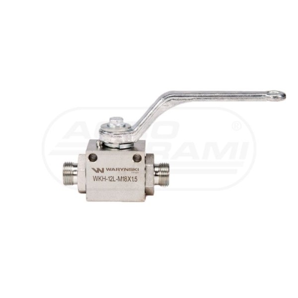Zawór kulowy hydrauliczny 2-drogowy 22 M18x1,5 12L z otworami mocującymi 500 bar