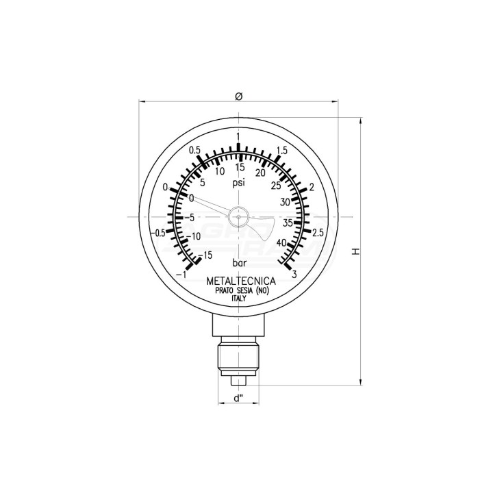 Manometr glicerynowy próżniowy 1/2" od-1 do 3bar fi 100 MZ