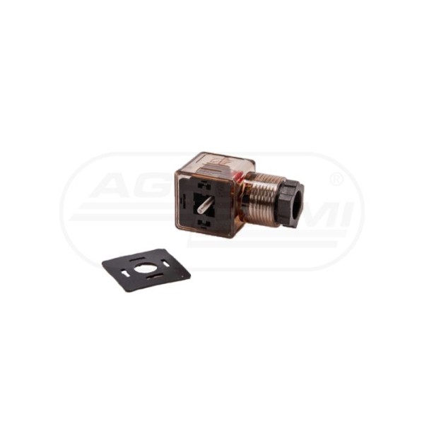 Wtyczka elektryczna W-WTYKVDC 12V 24V (SP666) do zasilania cewek elektromagnetycznych z diodą i uszczelką