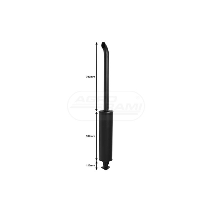 Tłumik wydechowy Malowany, gięty wylot  dł-1500 mm.