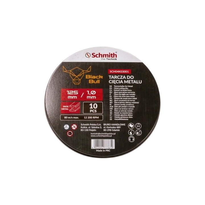 Tarcza do cięcia metalu / inox 125x1 Black Bull