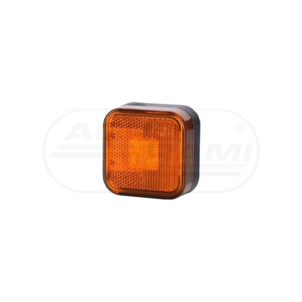 Lampa obrysowa kwadratowa z odblaskiem diodowa Żółta 1224