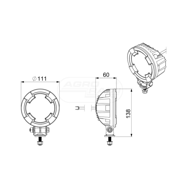 Lampa robocza okrągła RAPTOR LED12/24V 23W 2600LM LRD3180 HORPOL