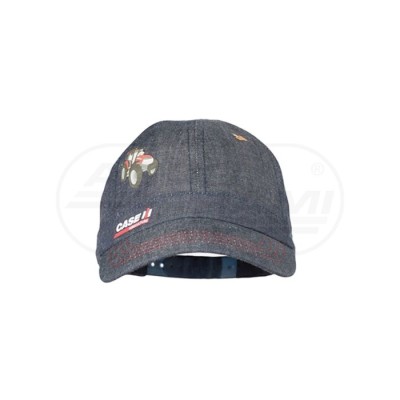 Czapka dziecięca z niebieskiego denimu Case IH