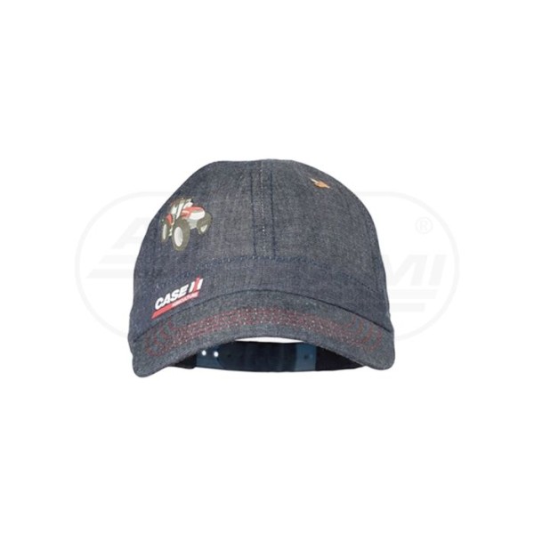 Czapka dziecięca z niebieskiego denimu Case IH