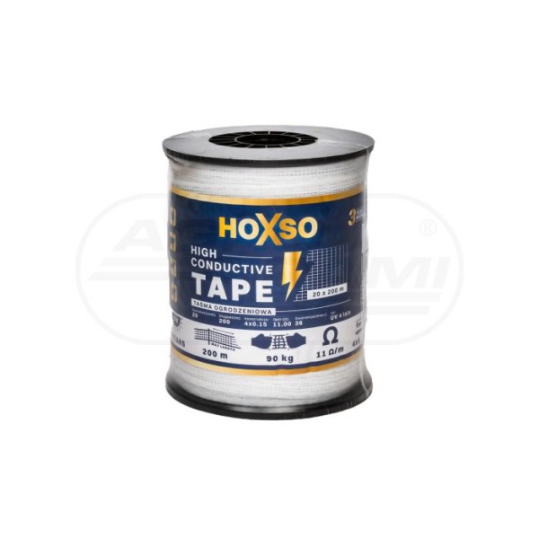 Taśma Ogrodzeniowa 20mm 200m 4x0,15 HOXSO Premium