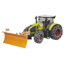 Traktor Claas Axion 950 z pługiem śnieżnym i łańcuchami na kołach BR-03018 BRUDER
