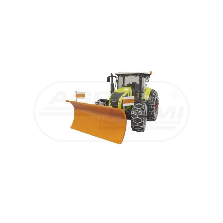 Traktor Claas Axion 950 z pługiem śnieżnym i łańcuchami na kołach BR-03018 BRUDER