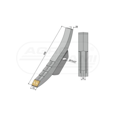 DŁUTO GŁĘBOSZA ATTILA Z PŁYTKĄ Z WĘGLIKA R17820731R IND