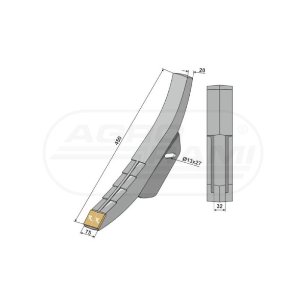 DŁUTO GŁĘBOSZA ATTILA Z PŁYTKĄ Z WĘGLIKA R17820731R IND