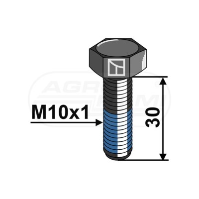 ŚRUBA Z GWINTEM ZABEZPIECZAJĄCYM M10X30 12.9 IND