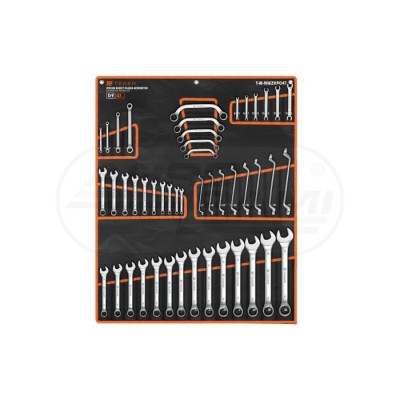 Kpl. kluczy płasko-oczkowych 47 szt TEGER