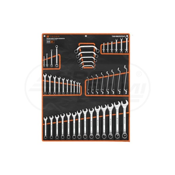 Kpl. kluczy płasko-oczkowych 47 szt TEGER