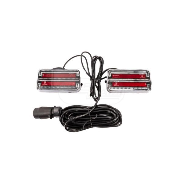 Lampy tylne zespolone na magnes, 3 funkcje, 12-24V, 7,5 m kabel