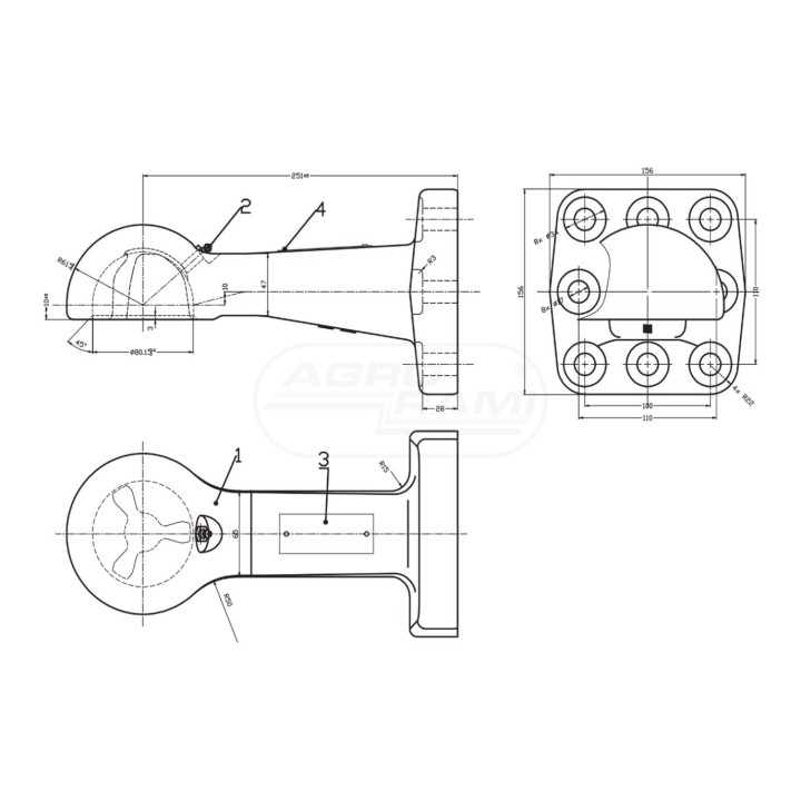 Zaczep kulowy K80 110x100-80 PRODUKT POLSKI
