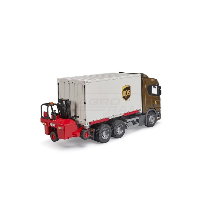 Ciężarówka logistyczna Scania Super 560R UPS z wózkiem widłowym Bruder 03582 BR 03582 BRUDER