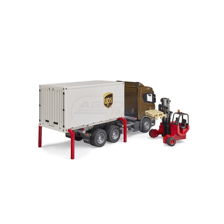 Ciężarówka logistyczna Scania Super 560R UPS z wózkiem widłowym Bruder 03582 BR 03582 BRUDER
