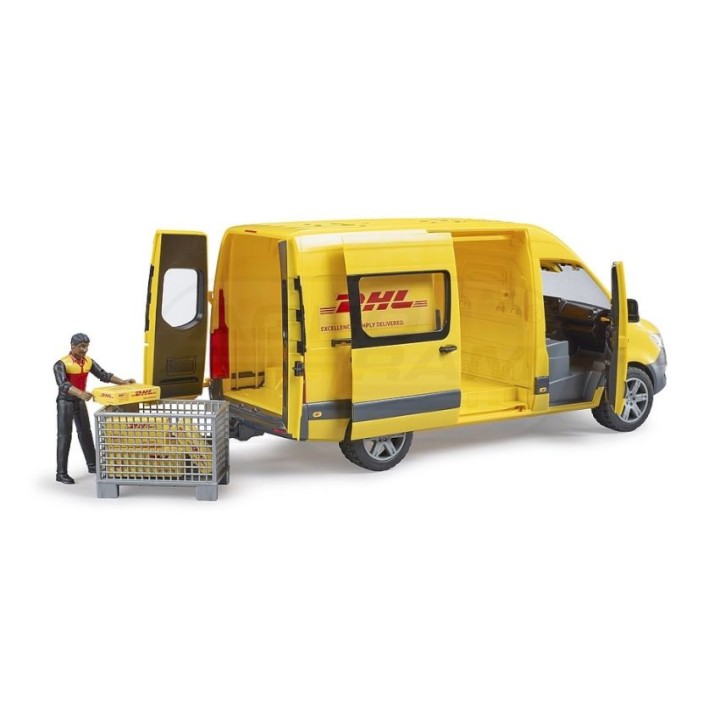 MB Sprinter DHL z figurką kuriera i z akcesoriami Bruder 02671 BR-02671 BRUDER