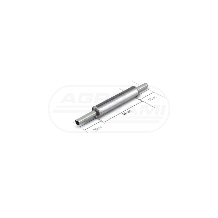 Tłumik okrągły prosty wylot INOX 42102070 , INOX , 95362 STAL NIERDZEWNA POWER SILENCER