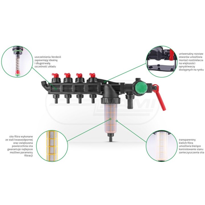 Rozdzielacz hydrauliczny 3-sekcyjny HD 228109 Agroplast