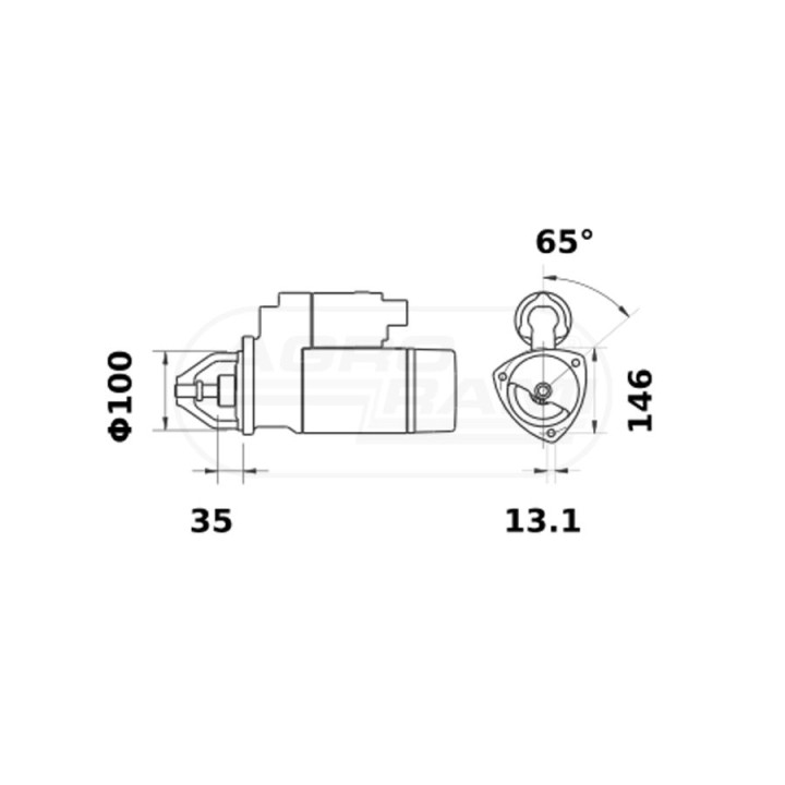 Rozrusznik z reduktorem 12V3,3kw ISKRA / MAHLE  /WZMOCNIONY/ ST222A3708000 , 9162780 ,IS9494  /MAHLE