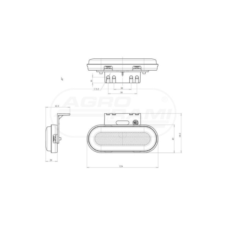 Lampa zespolona pozycyjna boczna W198 12V/24V LED 1399, W198 WAŚ