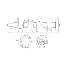 Wał korbowy D226-B6 MWM - czop Gł-70mm kor. 63mm Genmot KUTY 12272497, 12272501, 6005004002, 600501 GENMOT