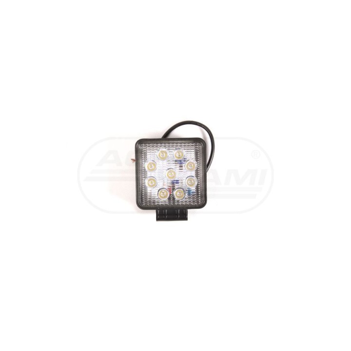 Lampa robocza prostokątna LED 3Wx9LED 12-30V obudowa aluminiowa 001-3900