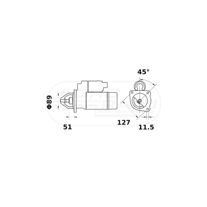 ROZRUSZNIK 62/930-52 12V 3.1KW ISKRA / MAHLE / LETRIKA 3x127 Z-9 L-228 MS271 , 114799A1, A187597,