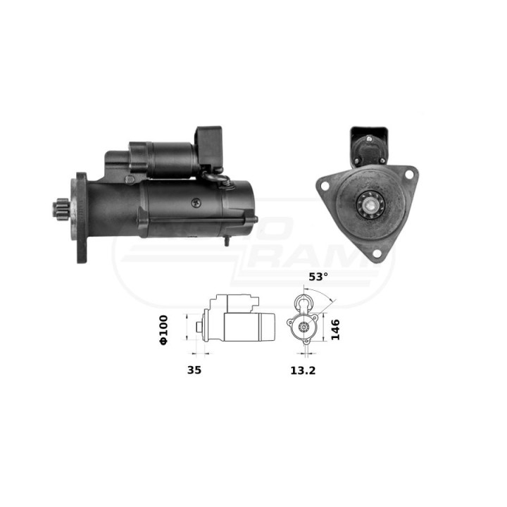Rozrusznik z reduktorem Z-10 24v5,5kw ISKRA 11131214 ISKRA MAHLE