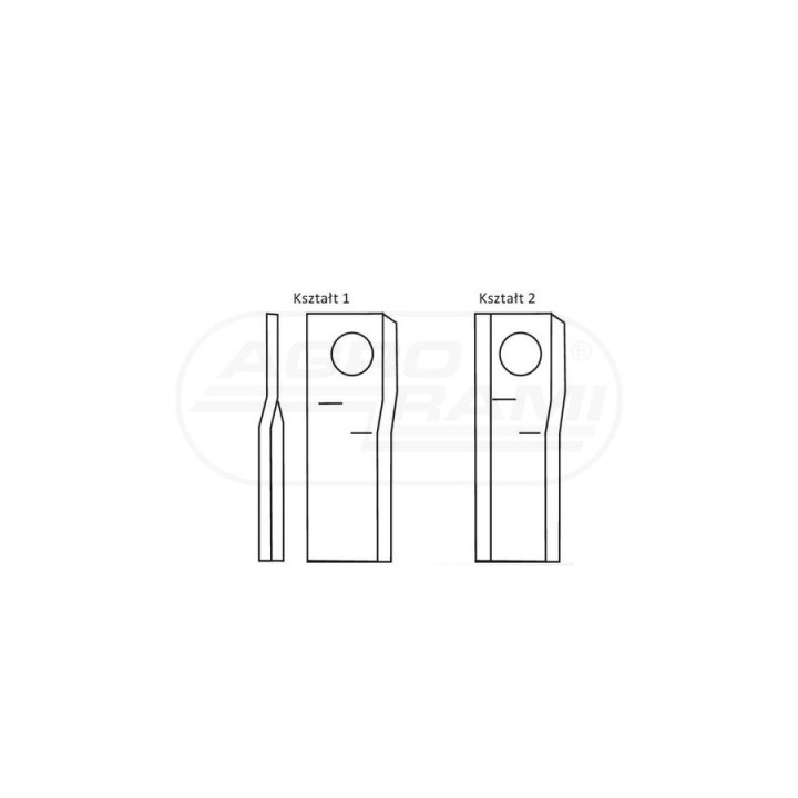 Nożyk zwichrowany 112x48x4 Fi 19 mm - paczka 25 sztuk R-1398890 PRAWY GERPOL