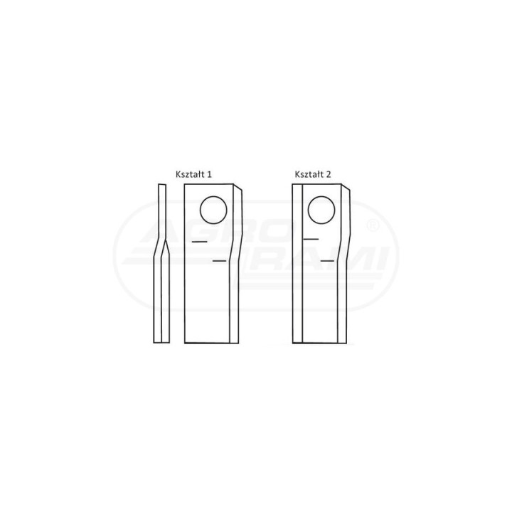 Nożyk zwichrowany 126x48x4 Fi 20,5x23 mm - paczka 25 sztuk R-56110400 PRAWY GERPOL